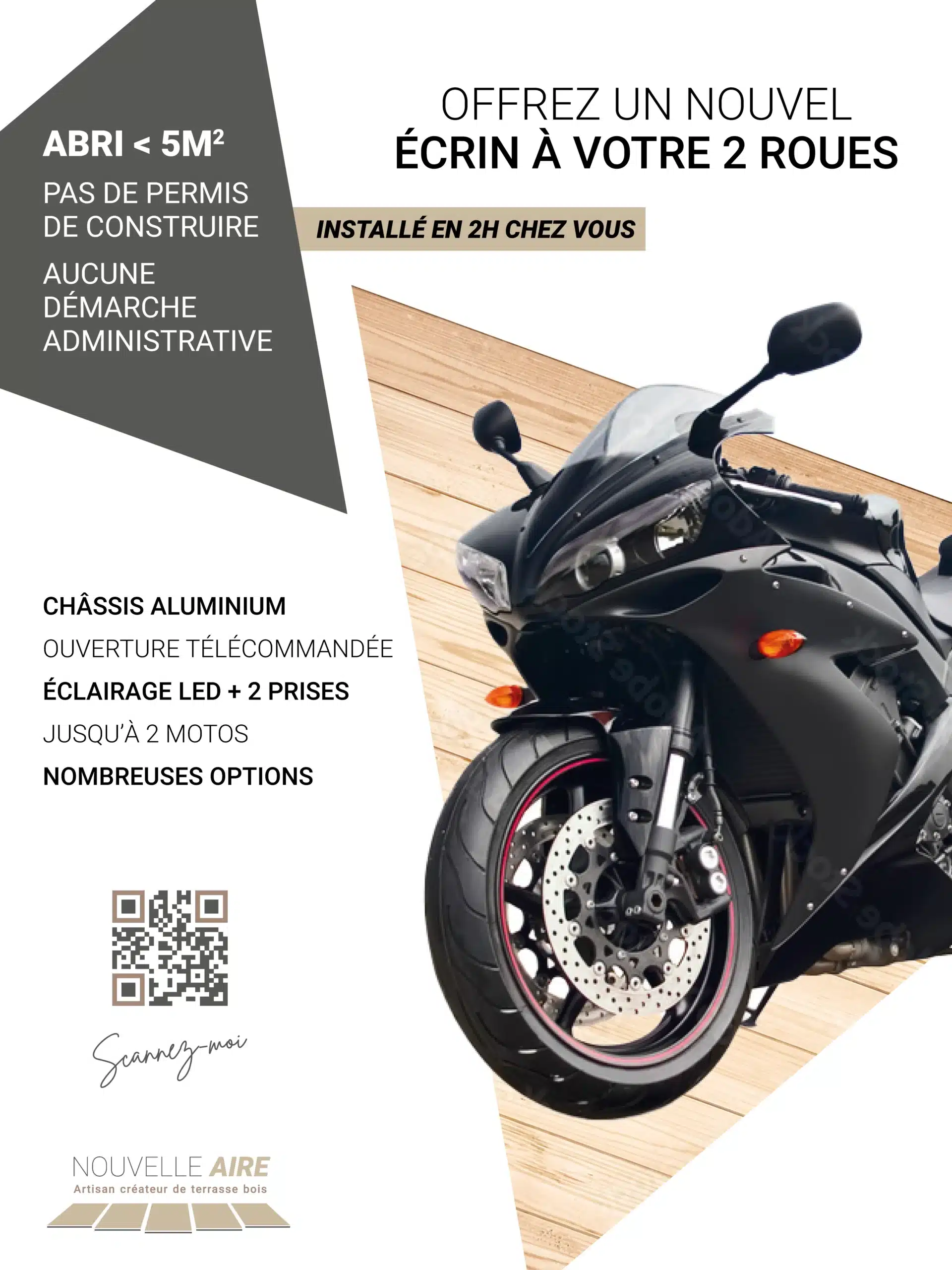 panneau-abri-moto-exterieur-en-bois abri moto extérieur en bois